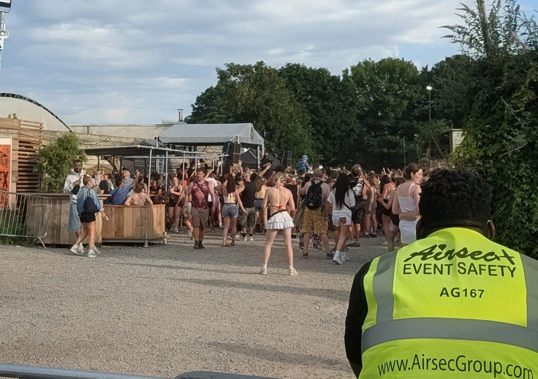 Airsec event safety officer overlooking a live crowd