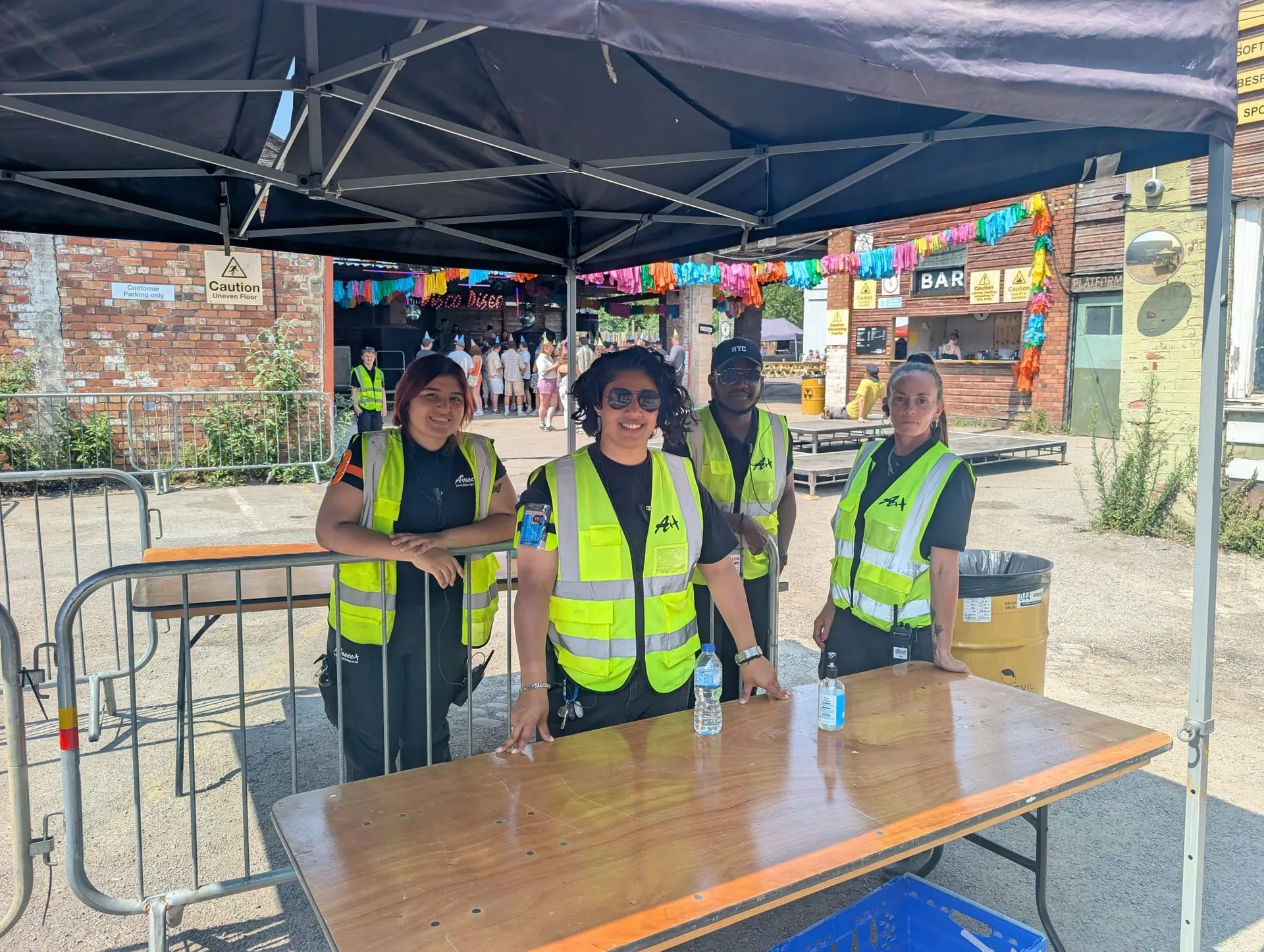 Airsec event safety team managing a venue checkpoint